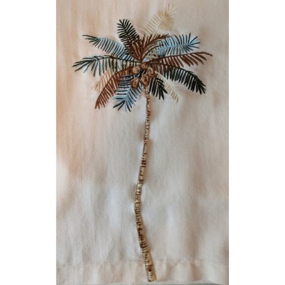 Calypso Joe Palm Tree Hawaiian Button Down Shirt. XL. Cream - Picture 2 of 8